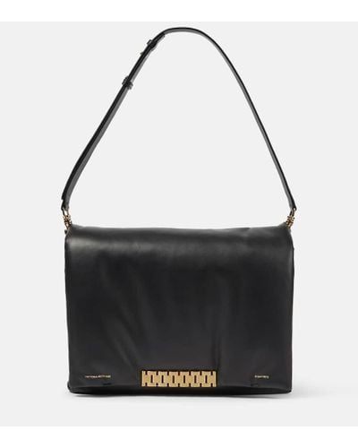 Victoria Beckham Schultertasche Puffy Jumbo Chain aus Leder - Schwarz