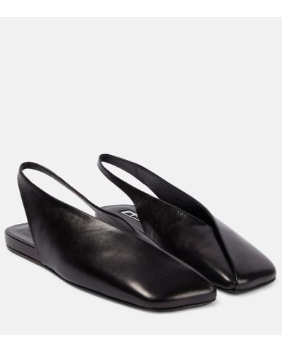 Jil Sander Slingback-Ballerinas aus Leder - Schwarz