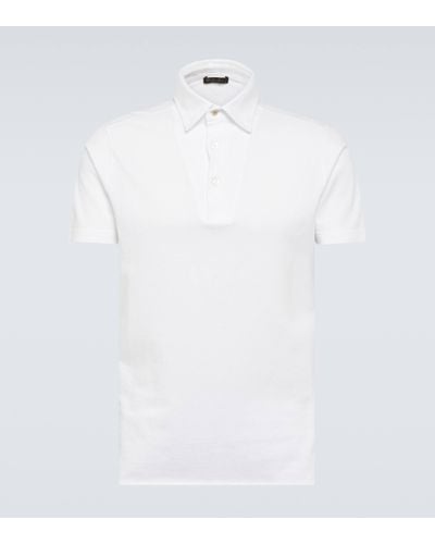 Loro Piana Cotton Pique Polo Shirt - White
