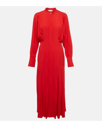 Victoria Beckham Hemdblusenkleid aus Crepe - Rot