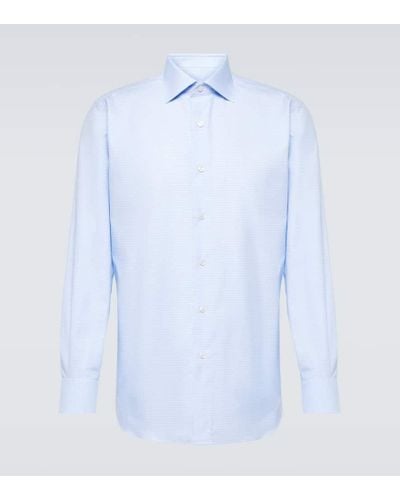 Brioni Camisa oxford de algodon - Azul