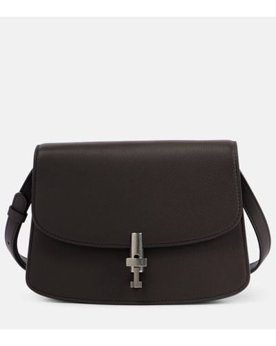 The Row Sofia 8.75 Leather Shoulder Bag - Black