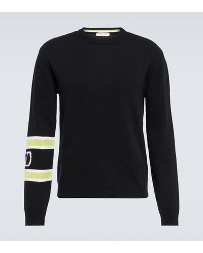 Valentino Vlogo Wool And Cashmere Jumper - Black