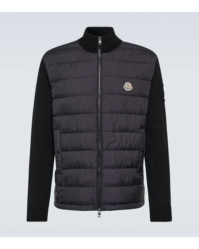 Moncler Down-paneled Cotton Jacket - Black