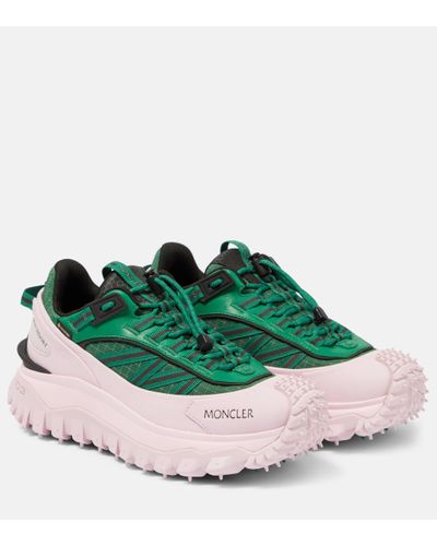 Moncler Baskets trailgrip vert et rose à membrane gore-tex