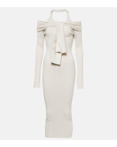 Jacquemus La Robe Doble Wool-blend Midi Dress - White