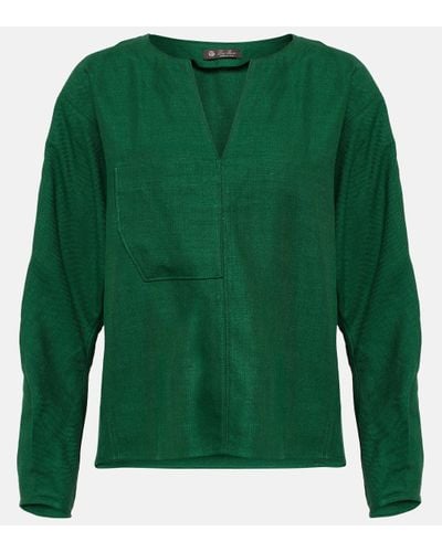 Loro Piana Arsene Linen And Wool Shirt - Green