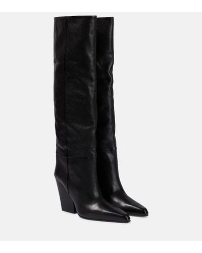 Paris Texas Jane Leather Knee-high Boots - Black