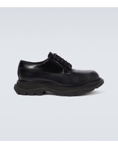 Alexander McQueen Tread Leather Derby Shoes - Black