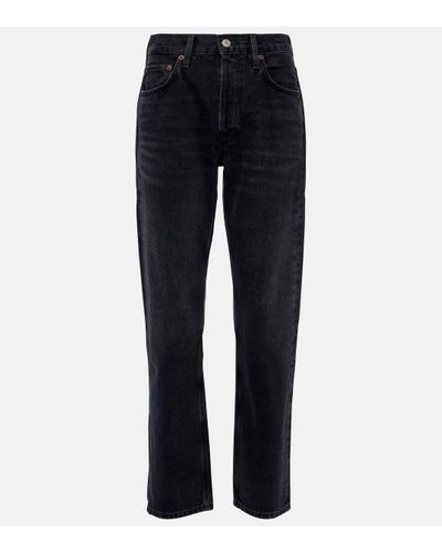 Agolde Parker Long Mid-rise Straight Jeans - Blue