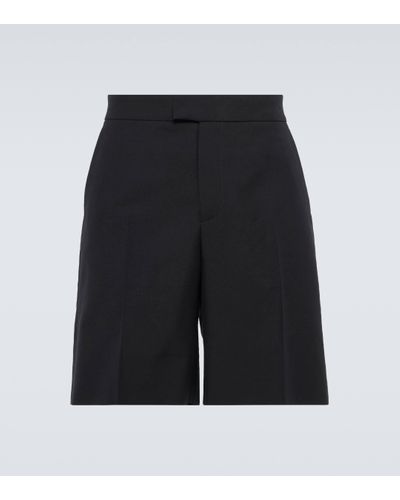 Alexander McQueen Cotton, Wool, And Mohair Shorts - Black