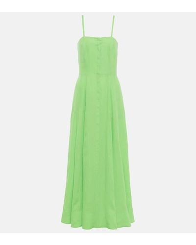 Gabriela Hearst Margritte Linen Midi Dress - Green