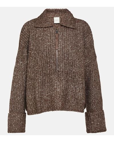 Varley Amelia Half-zip Sweater - Brown