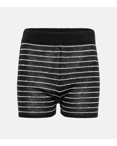 Brunello Cucinelli Knitted Cotton Shorts - Black