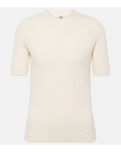 Totême Cotton-blend Terry T-shirt - Natural