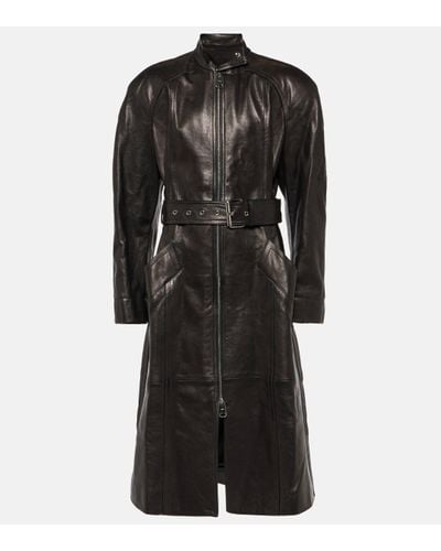 Khaite Bobbie Leather Coat - Black