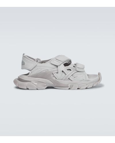 Balenciaga Track Clear Sole Strapped Sandals - Metallic