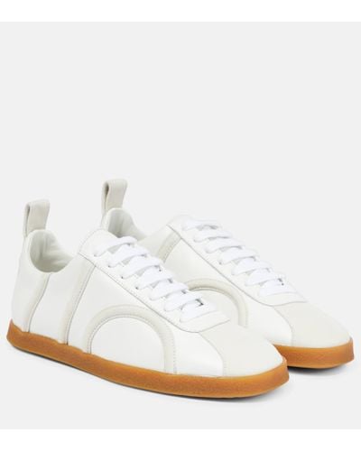Totême Suede-trimmed Leather Trainers - White