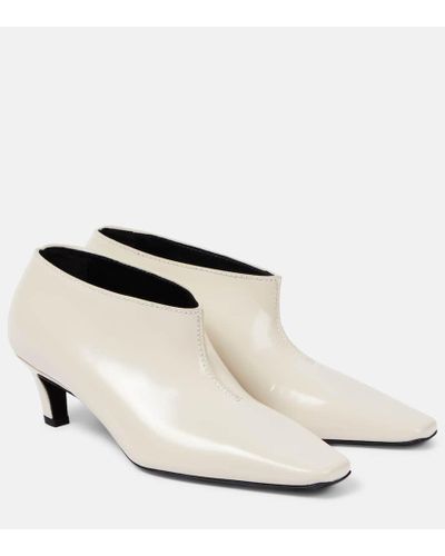 Totême Leather Ankle Boots - White