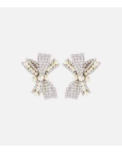 Jennifer Behr Simone Swarovski® Crystal And Faux Pearl Earrings - Metallic