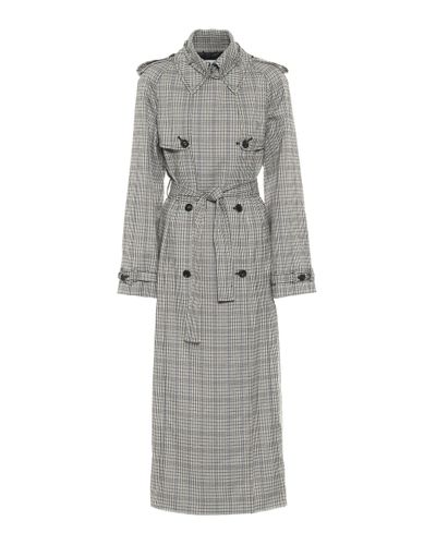 Gabriela Hearst Trench-coat Lorna en laine à carreaux - Gris