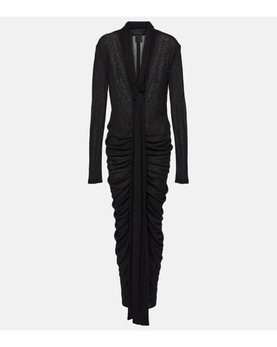 Givenchy Ruched Jersey Maxi Dress - Black