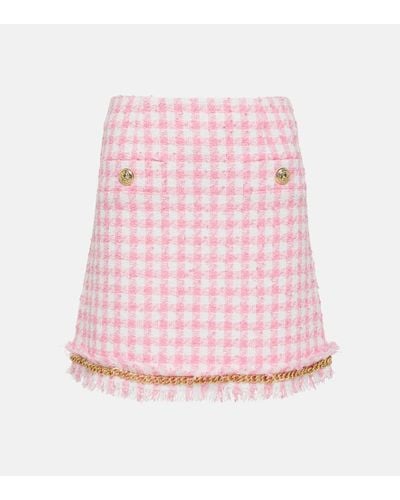 Rebecca Vallance Gabrielle Houndstooth Miniskirt - Pink