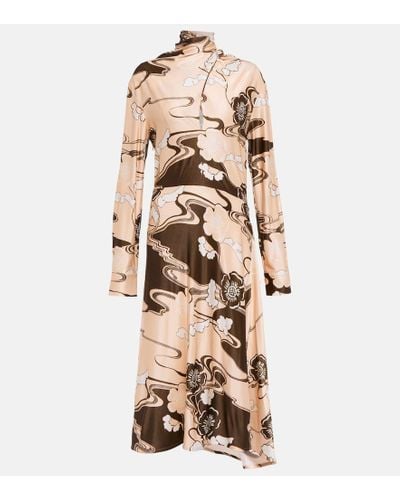 Jil Sander Printed Midi Dress - Natural