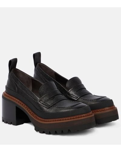 See By Chloé Mahalia Leather Platform Loafers - Black