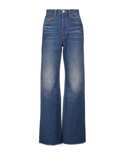 RE/DONE 70s High-Rise Jeans mit weitem Bein - Blau