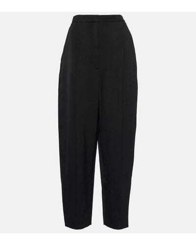 Khaite Ashford Wool-blend Straight Pants - Black