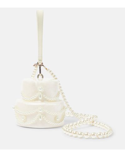 Simone Rocha Cake Embellished Crossbody Bag - Natural