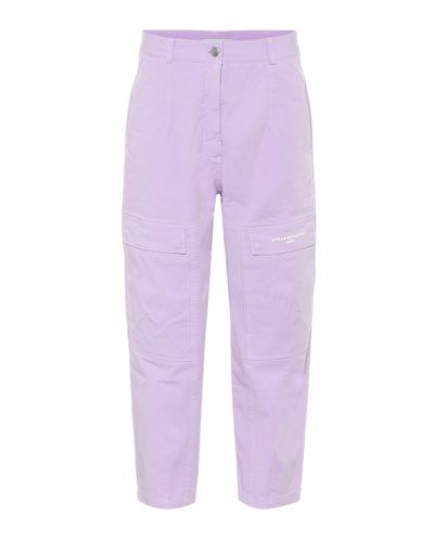 Stella McCartney Pantalones de algodon elastizado - Morado