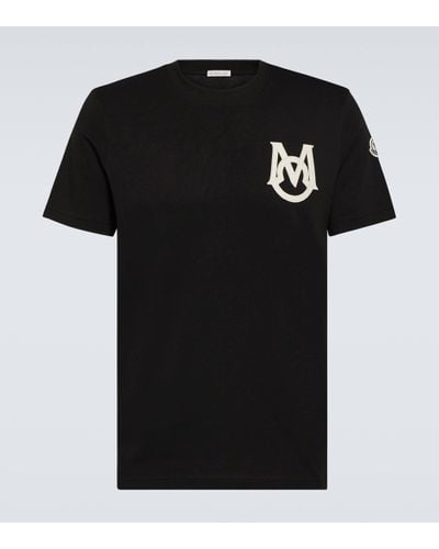 Moncler Logo Cotton Jersey T-shirt - Black