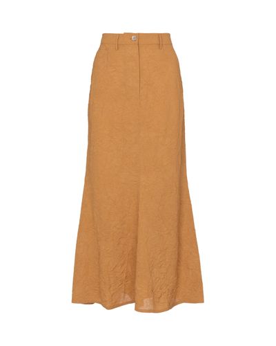 Nanushka Bri Crinkled Sateen Midi Skirt - Multicolour