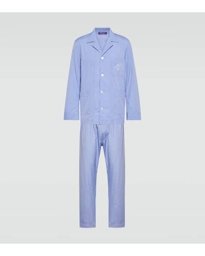 Ralph Lauren Purple Label Cotton Pajama Set - Blue