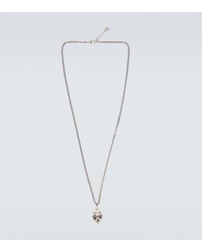 Alexander McQueen Knuckle Skull Necklace - White