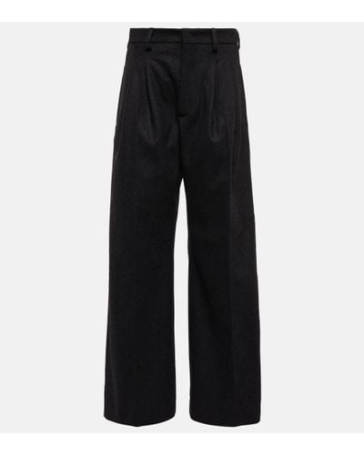 Jean Paul Gaultier Pantalon ample en laine melangee - Noir
