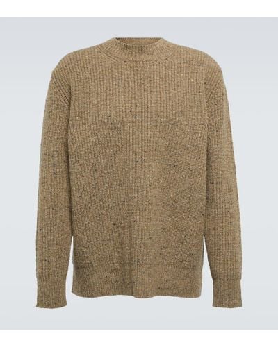 Maison Margiela Wool And Cashmere-blend Knit Top - Natural