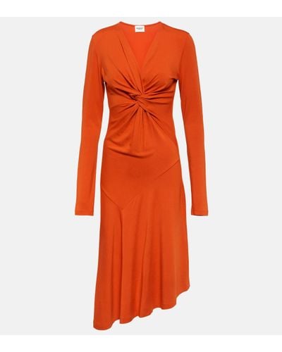 Isabel Marant Lania Jersey Midi Dress - Orange