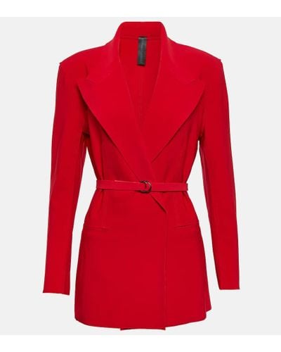 Norma Kamali Double-breasted Jersey Blazer - Red