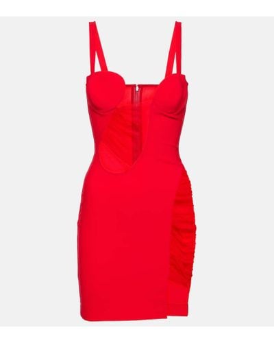 Nensi Dojaka Vestido corto de jersey con abertura - Rojo
