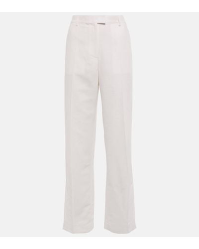 AYA MUSE Polaris Wide-leg Linen And Cotton Trousers - White