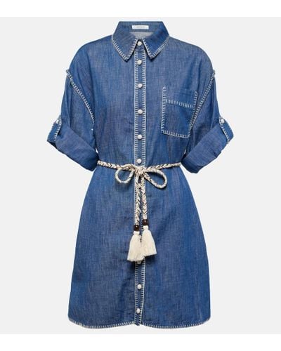 Zimmermann Denim Shirt Dress - Blue
