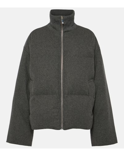 Totême Wool-blend Flannel Puffer Jacket - Grey