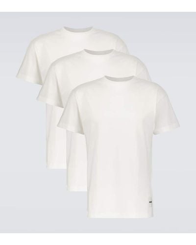 Jil Sander Pack de tres camisetas de algodon - Blanco