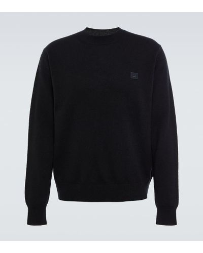 Acne Studios Pullover Face in lana - Blu