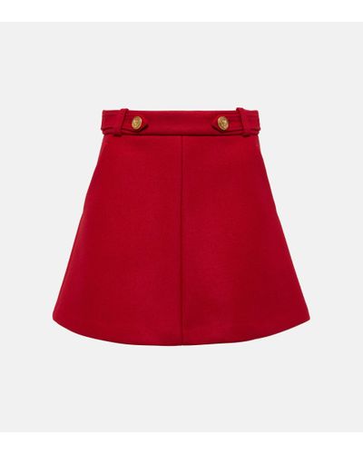 RED Valentino Minirock aus einem Wollgemisch - Rot