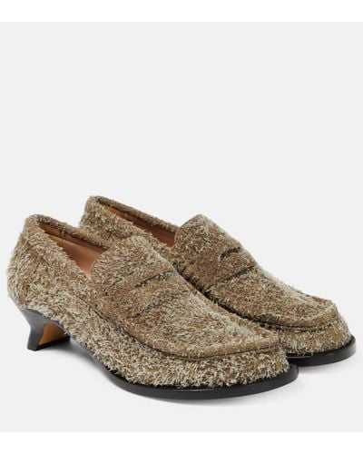 Loewe Loafer-Pumps Terra aus Veloursleder - Braun