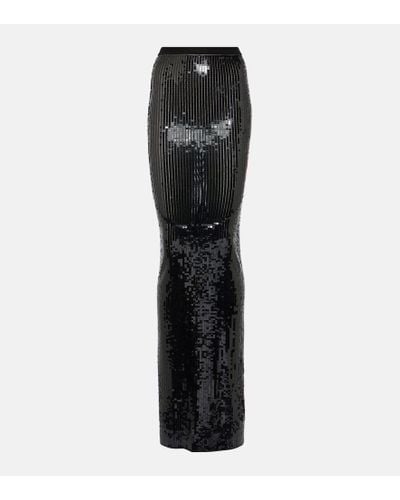 Rick Owens Lilies Sequined Maxi Skirt - Black